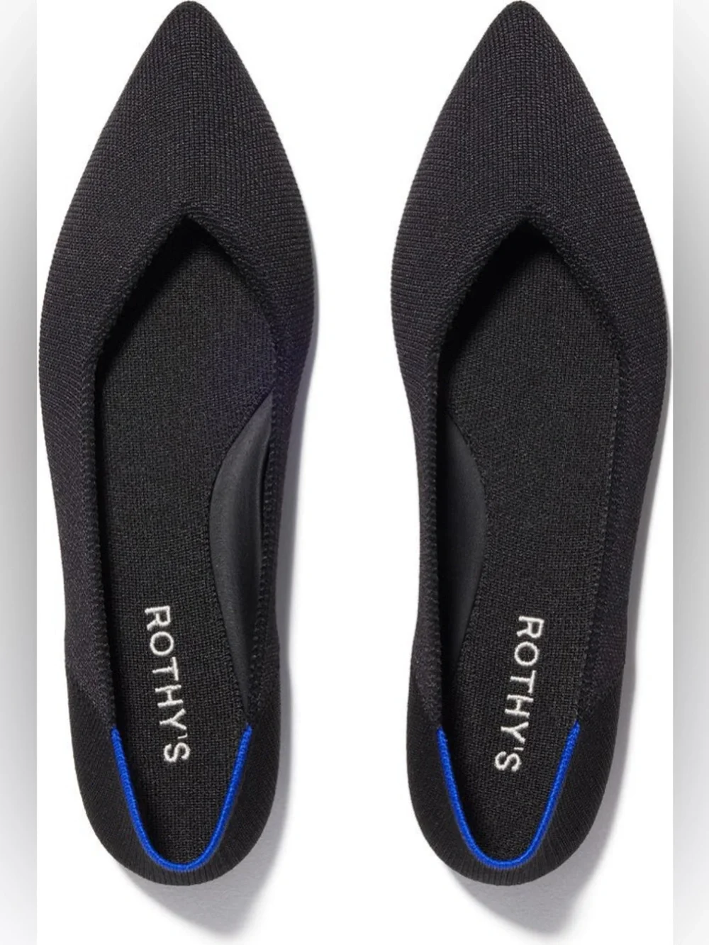 Rothy's The Point II Black Flats Size W7.5 - Picture 3 of 12